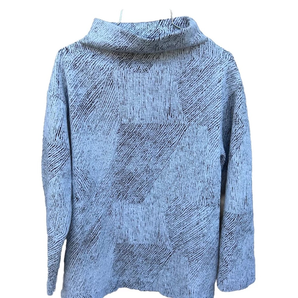 theory mock turtleneck top Large Black/white